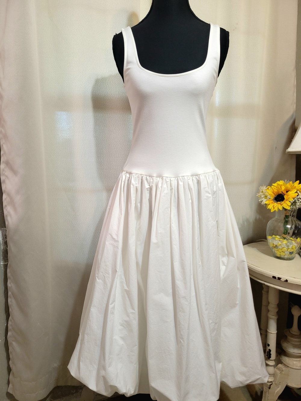 Bubble Hem Midi Dress